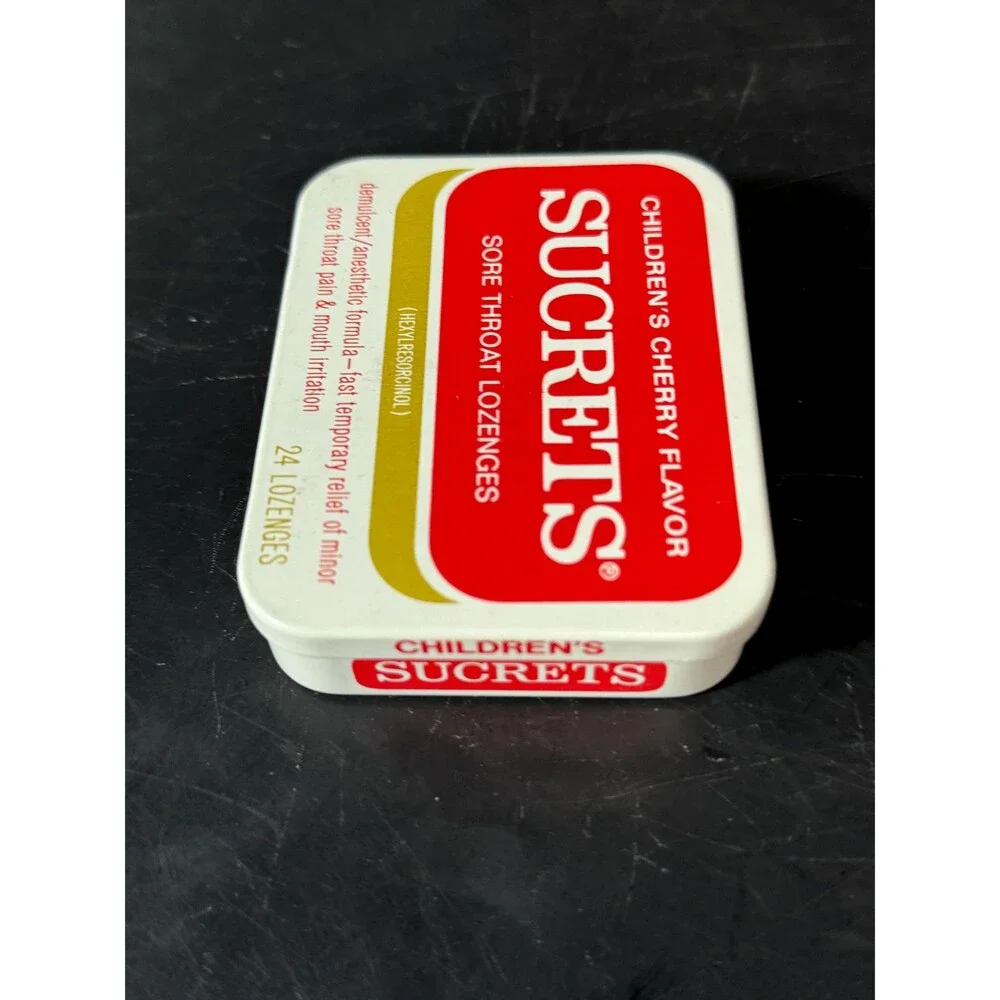 Vintage Children’s Sucrets Cherry Flavor Sore Throat Lozenge Tin